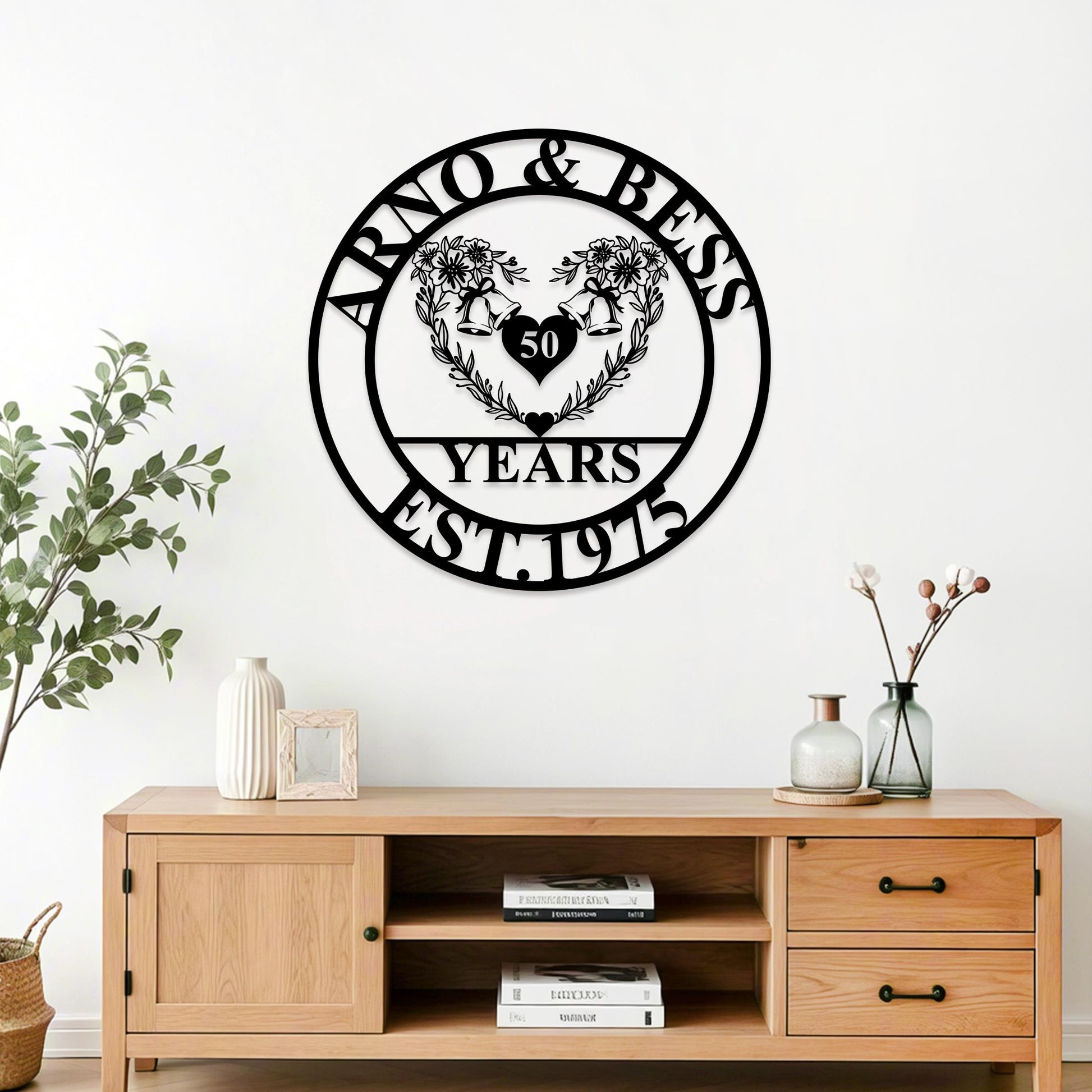 50th Anniversary Gift, Parents Anniversary, Golden Anniversary, 50 Year Anniversary Sign, Wedding Anniversary Metal Wall Art,Wedding Gifts