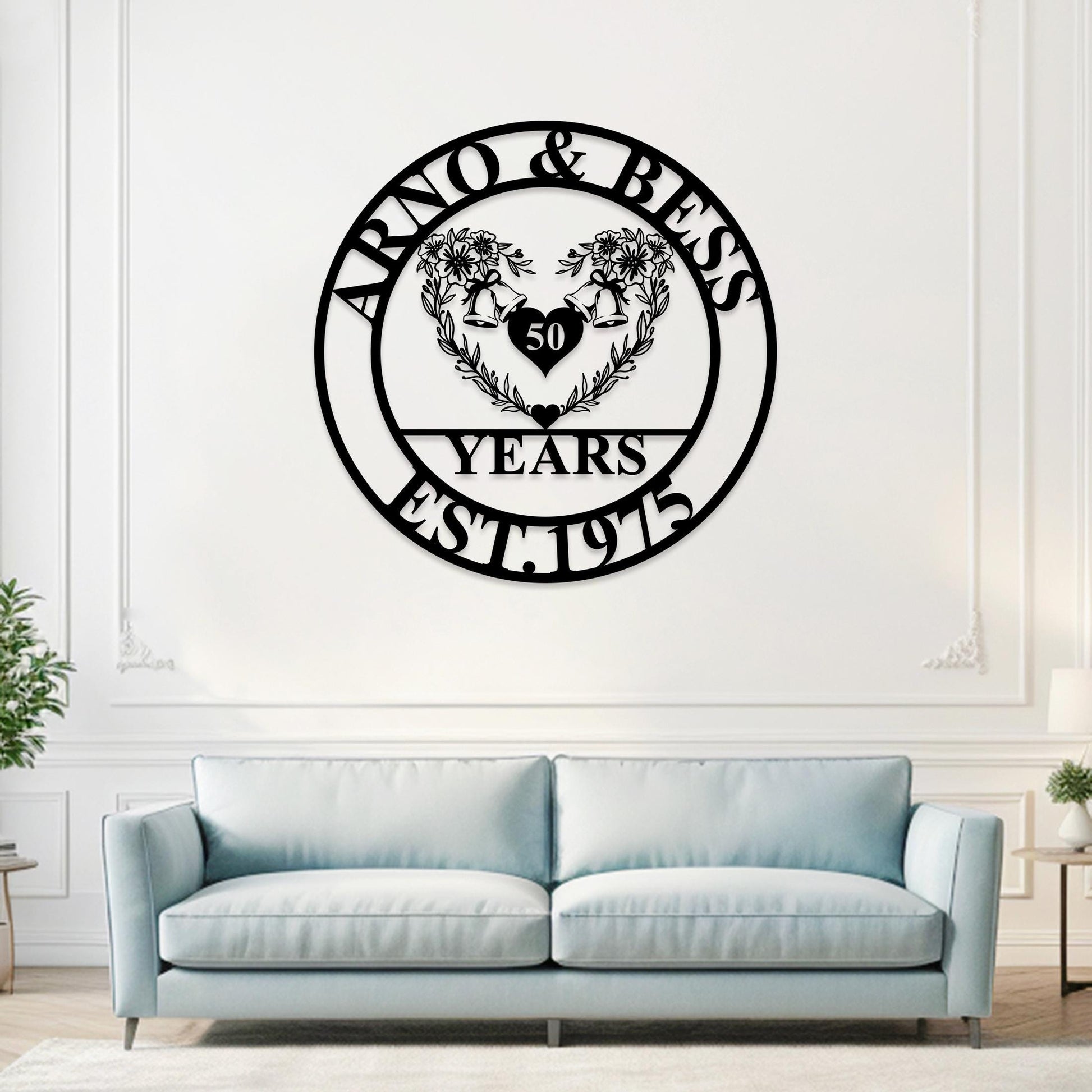 50th Anniversary Gift, Parents Anniversary, Golden Anniversary, 50 Year Anniversary Sign, Wedding Anniversary Metal Wall Art,Wedding Gifts