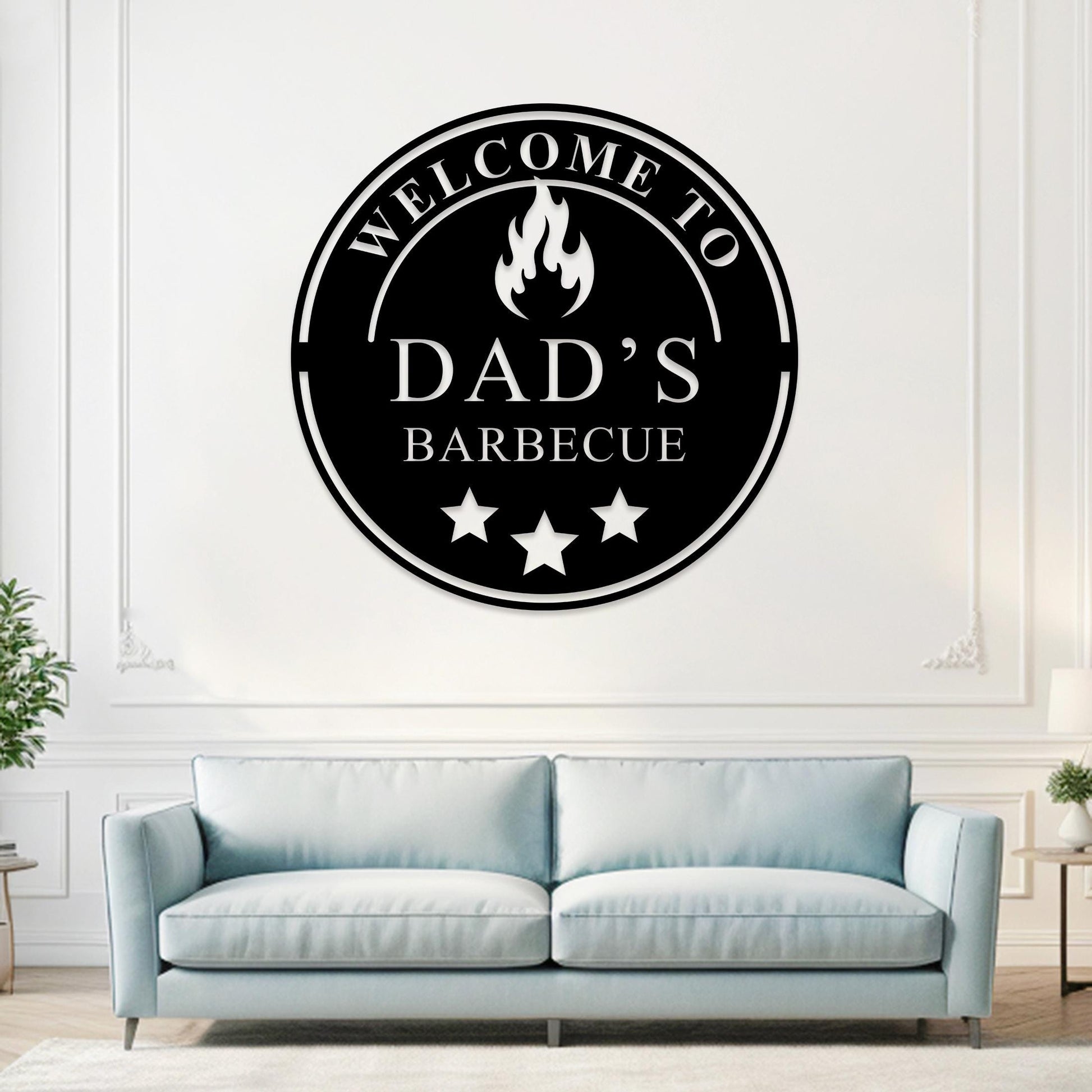 Personalized Metal Barbecue Wall Art, Custom BBQ Metal Sign, Barbecue Sign For Outdoor, Man Cave Sign, Grilling Gift For Dad,Patio Decor