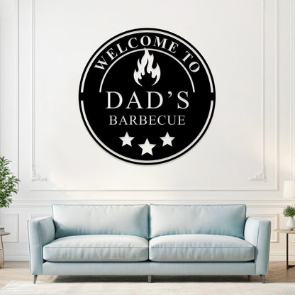 Personalized Metal Barbecue Wall Art, Custom BBQ Metal Sign, Barbecue Sign For Outdoor, Man Cave Sign, Grilling Gift For Dad,Patio Decor