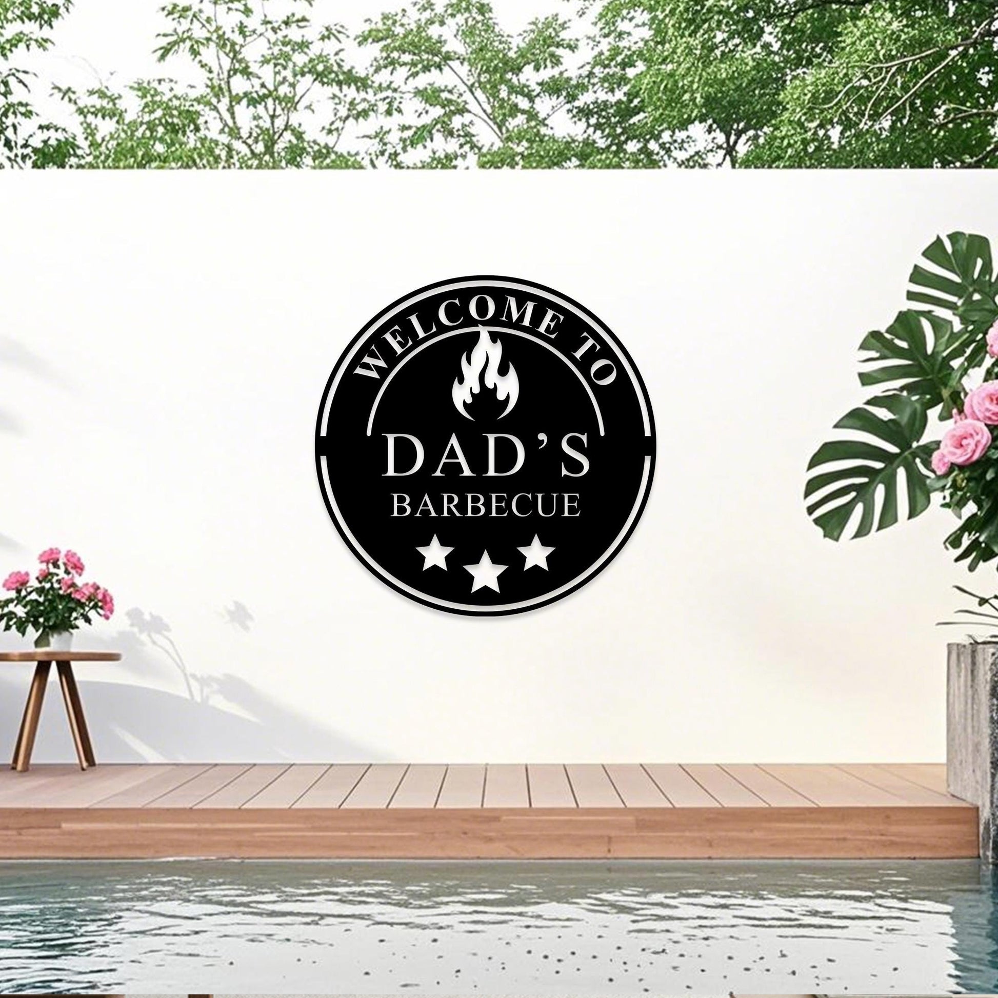 Personalized Metal Barbecue Wall Art, Custom BBQ Metal Sign, Barbecue Sign For Outdoor, Man Cave Sign, Grilling Gift For Dad,Patio Decor