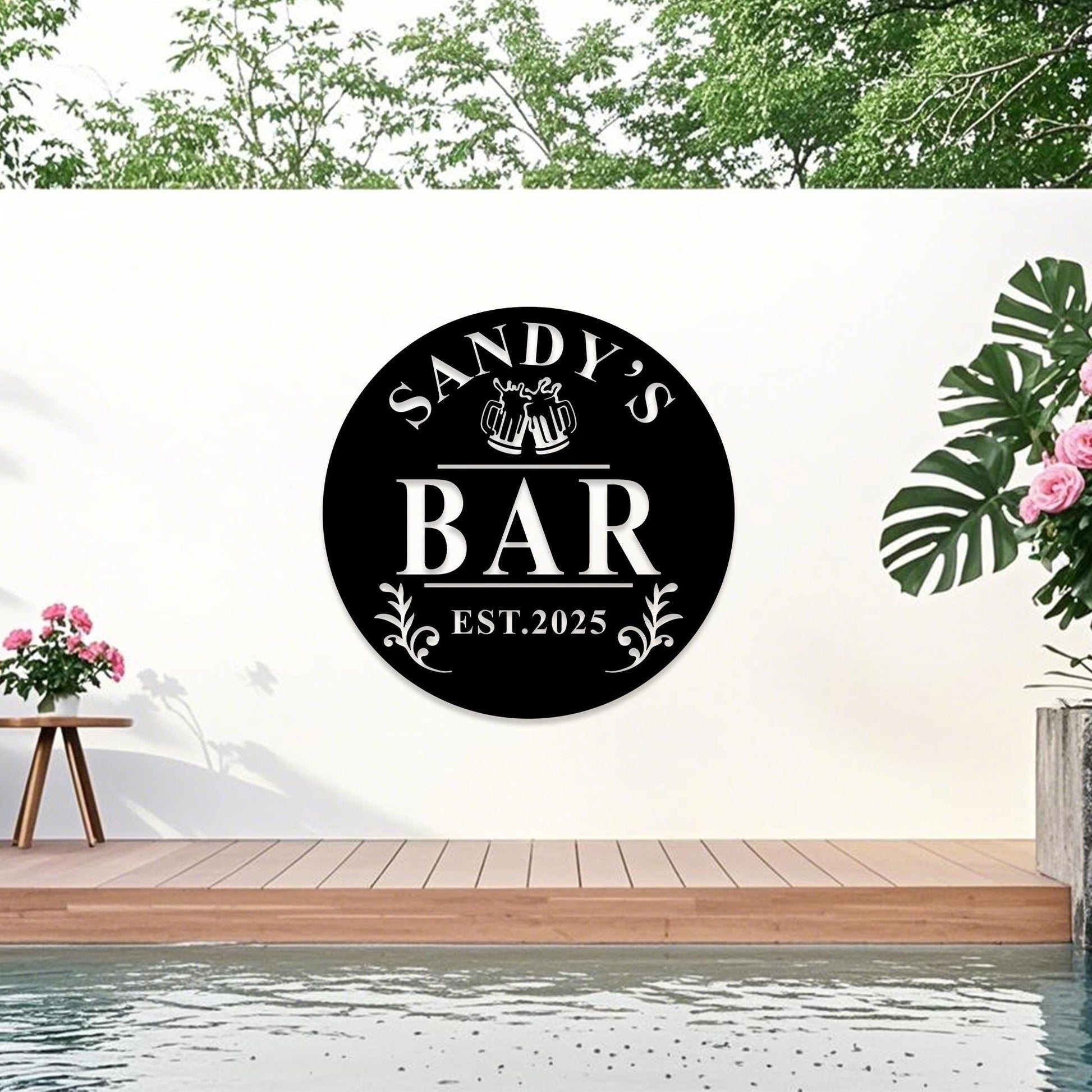 Personalized Pub Metal Sign,Custom Bar Name Sign,Whiskey Cocktail Tequila Bar Sign,Bar Metal Wall Art, Outdoor Patio Decor,Gift for Dad