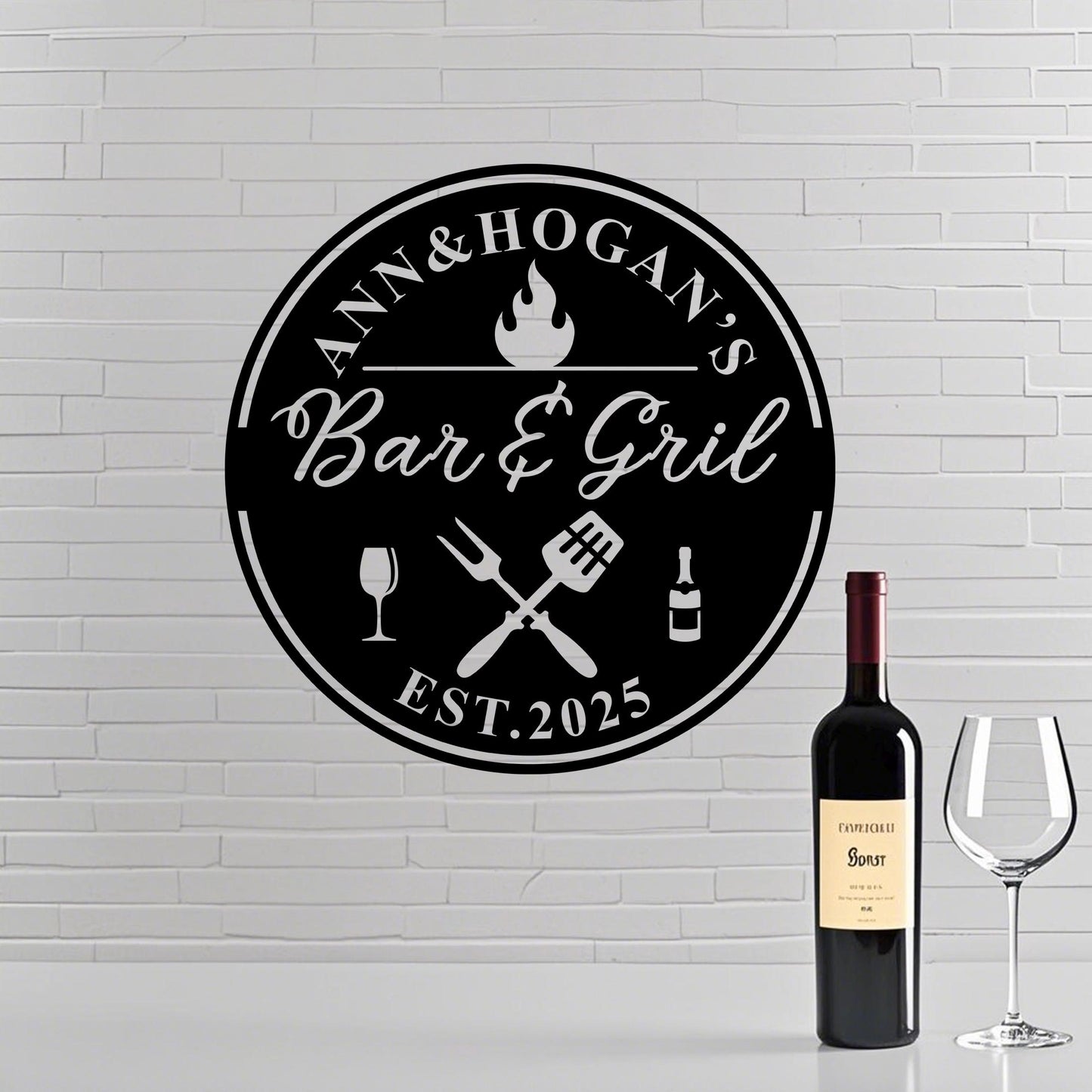 Barbecue Metal Sign,BBQ Grill Sign,Custom BBQ & Grill Sign,Bar Metal Wall Art,Backyard Sign,Patio Decor,Father's Day Gift,Gift for Dad