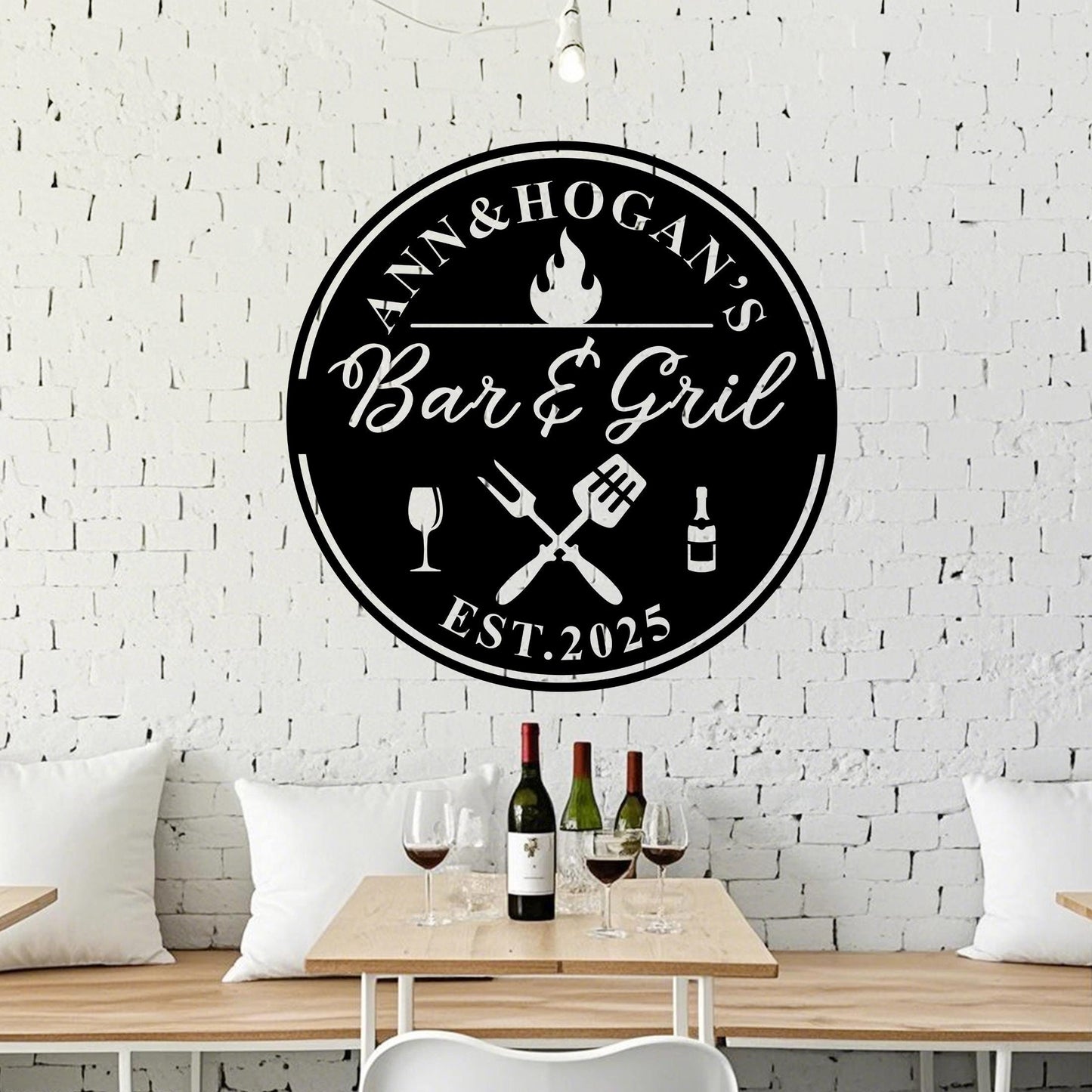 Barbecue Metal Sign,BBQ Grill Sign,Custom BBQ & Grill Sign,Bar Metal Wall Art,Backyard Sign,Patio Decor,Father's Day Gift,Gift for Dad