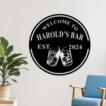Custom Bar Sign, Personalized Pub Metal Sign, Custom Engraved Bar Sign, Bar Wall Decor, Man Cave Sign, Basement Bar, Father’s Day Gift