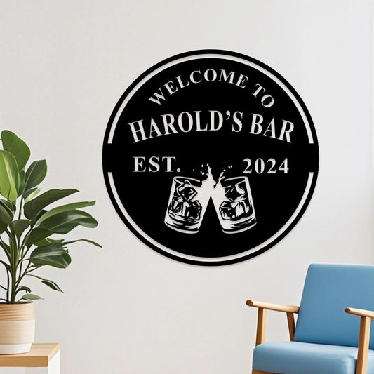 Custom Bar Sign, Personalized Pub Metal Sign, Custom Engraved Bar Sign, Bar Wall Decor, Man Cave Sign, Basement Bar, Father’s Day Gift