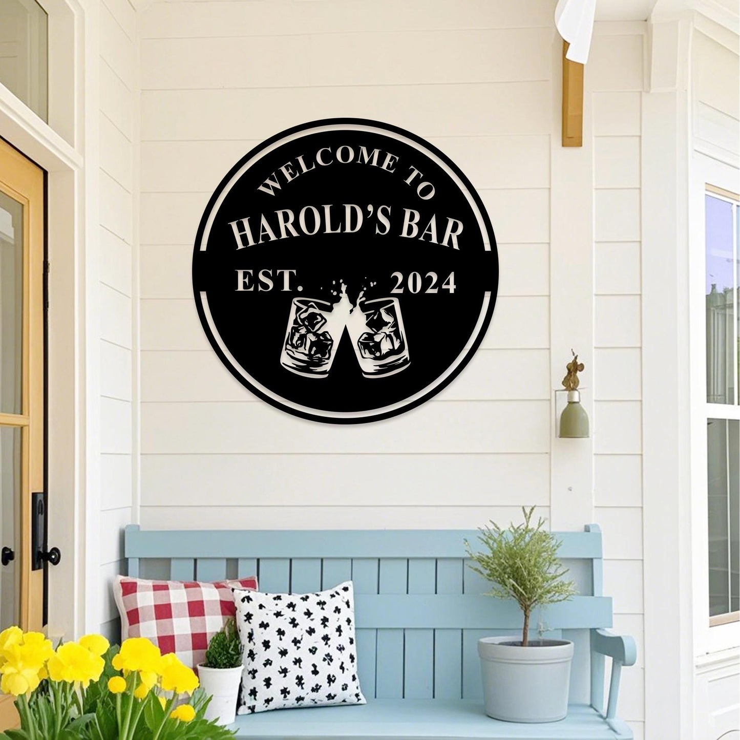 Custom Bar Sign, Personalized Pub Metal Sign, Custom Engraved Bar Sign, Bar Wall Decor, Man Cave Sign, Basement Bar, Father’s Day Gift