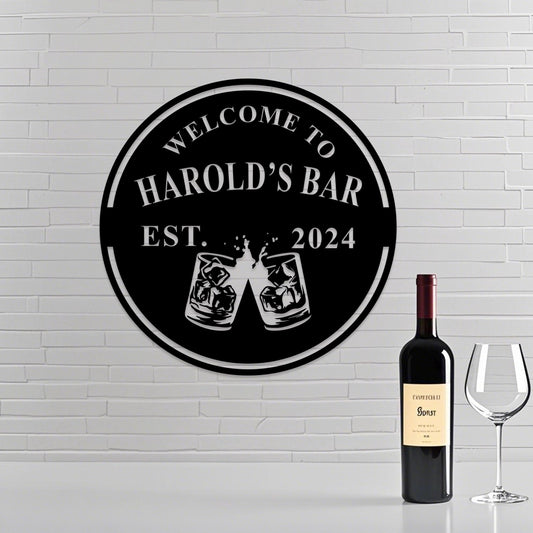 Custom Bar Sign, Personalized Pub Metal Sign, Custom Engraved Bar Sign, Bar Wall Decor, Man Cave Sign, Basement Bar, Father’s Day Gift