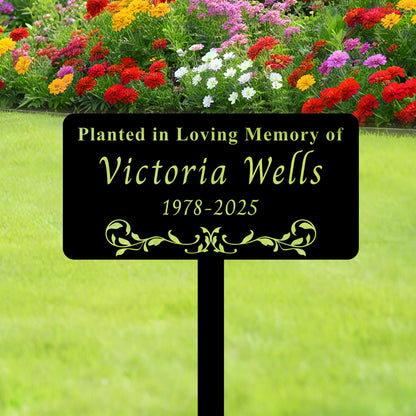 Personalized Memorial Tree Stake, Tree Memorial Sign, Metal Name Garden Grave Marker, Tree Yard Sign , Metal Name Plate, Remembrance Plaque