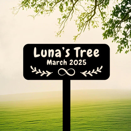 Personalized Memorial Tree Plaque With Stake,Custom Tree Metal Garden Marker,Tree Plaque Marker,Outdoor Tree Garden Sign,Metal Name Plate