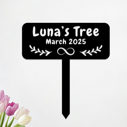 Personalized Memorial Tree Plaque With Stake,Custom Tree Metal Garden Marker,Tree Plaque Marker,Outdoor Tree Garden Sign,Metal Name Plate