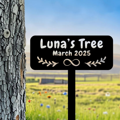 Personalized Memorial Tree Plaque With Stake,Custom Tree Metal Garden Marker,Tree Plaque Marker,Outdoor Tree Garden Sign,Metal Name Plate