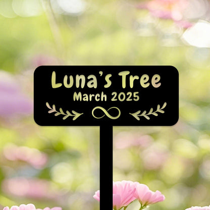 Personalized Memorial Tree Plaque With Stake,Custom Tree Metal Garden Marker,Tree Plaque Marker,Outdoor Tree Garden Sign,Metal Name Plate