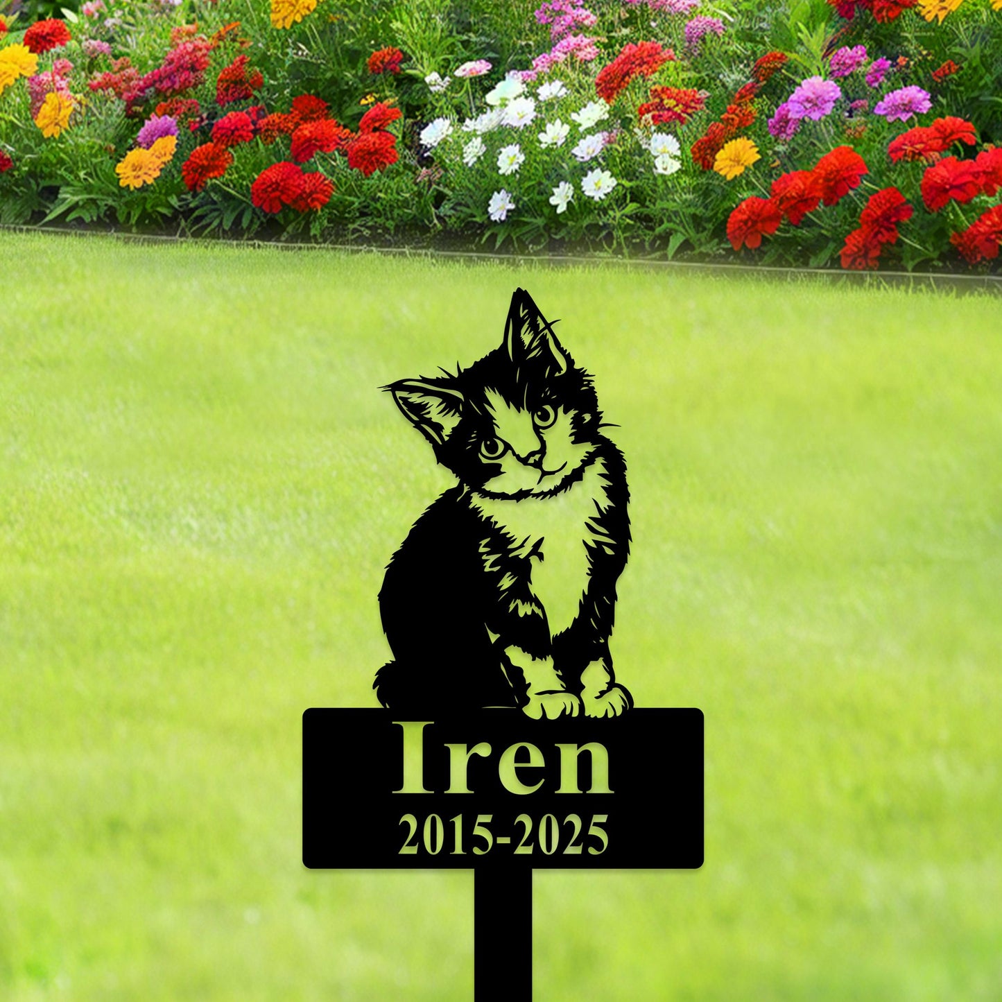 Personalized Cat Memorial Plaque with Stake, Custom Cat Garden Stake, Cat Burial Stake, Remembrance Stake, Cat Garden Decor, Pet Loss Gift