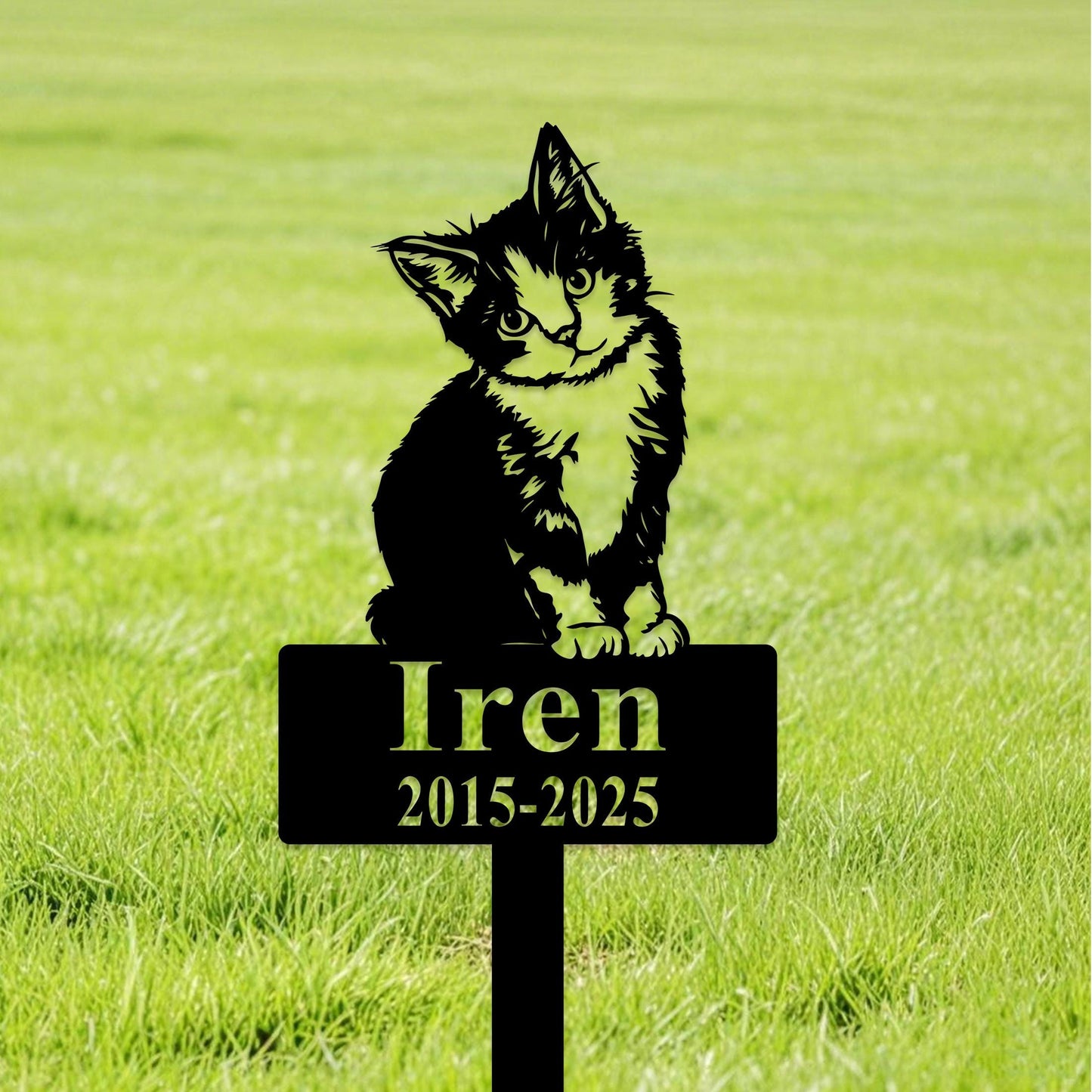 Personalized Cat Memorial Plaque with Stake, Custom Cat Garden Stake, Cat Burial Stake, Remembrance Stake, Cat Garden Decor, Pet Loss Gift