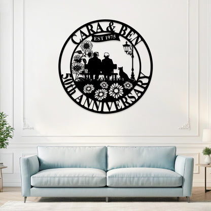 Personalized 50th Anniversary Gift for Parents,Custom 50 Year Anniversary Sign,Last Name Sign,Golden Anniversary Metal Wall Art,Wedding Gift