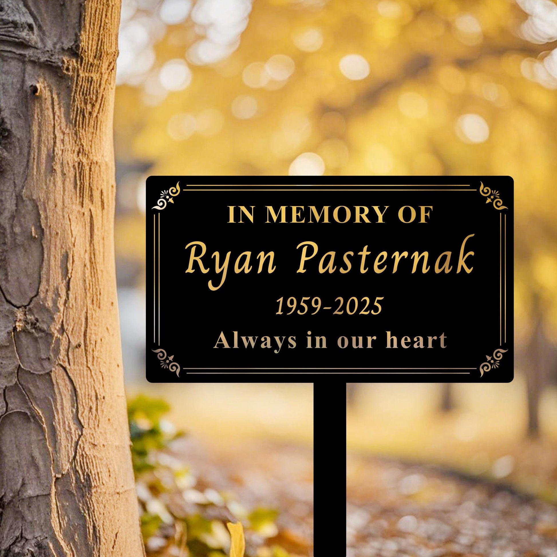 Personalized Memorial Tree Plaque,Metal Name Garden Grave Marker,Tree Memorial Sign,Tree Garden Sign ,Remembrance Plaque,Tree Plaque Marker