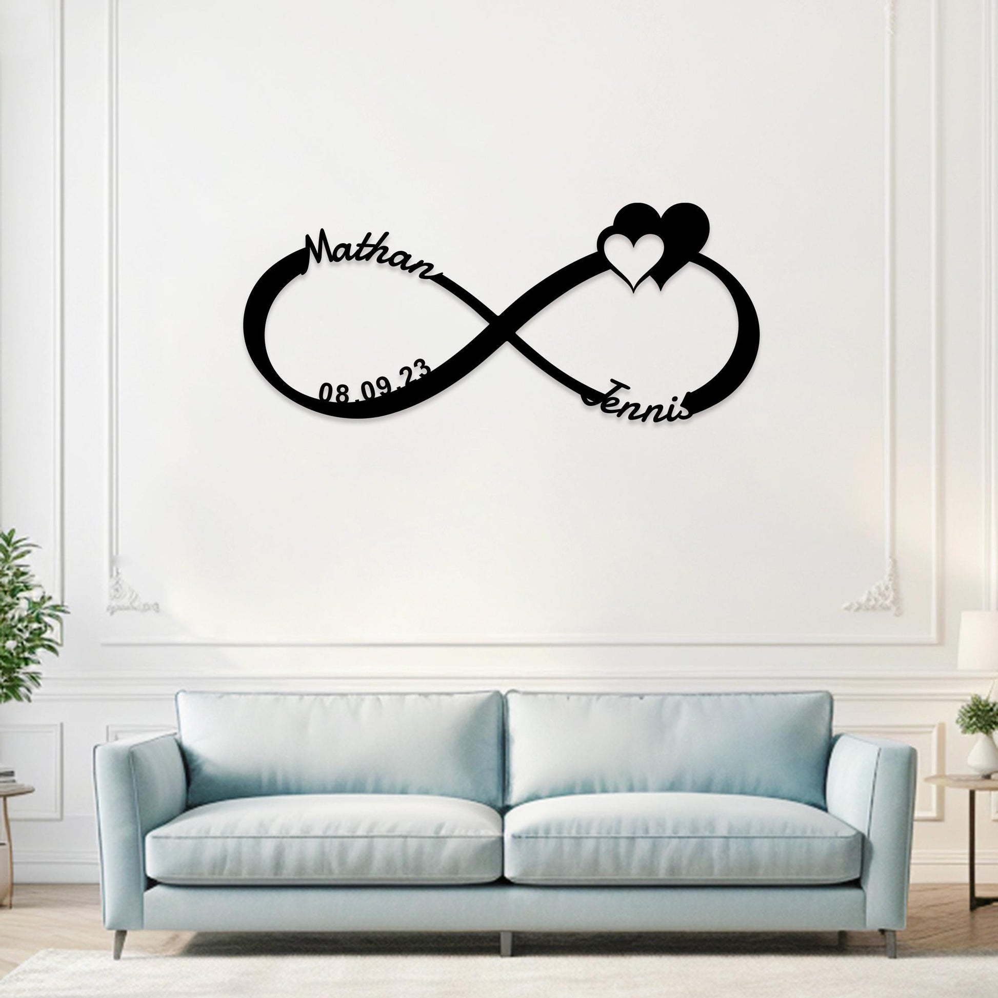 Personalized Engagement Gifts,Custom Infinity Love Sign,Infinity Name Sign,Newly Engaged Gift,Wedding Date Metal Sign,Bridal Shower Gift