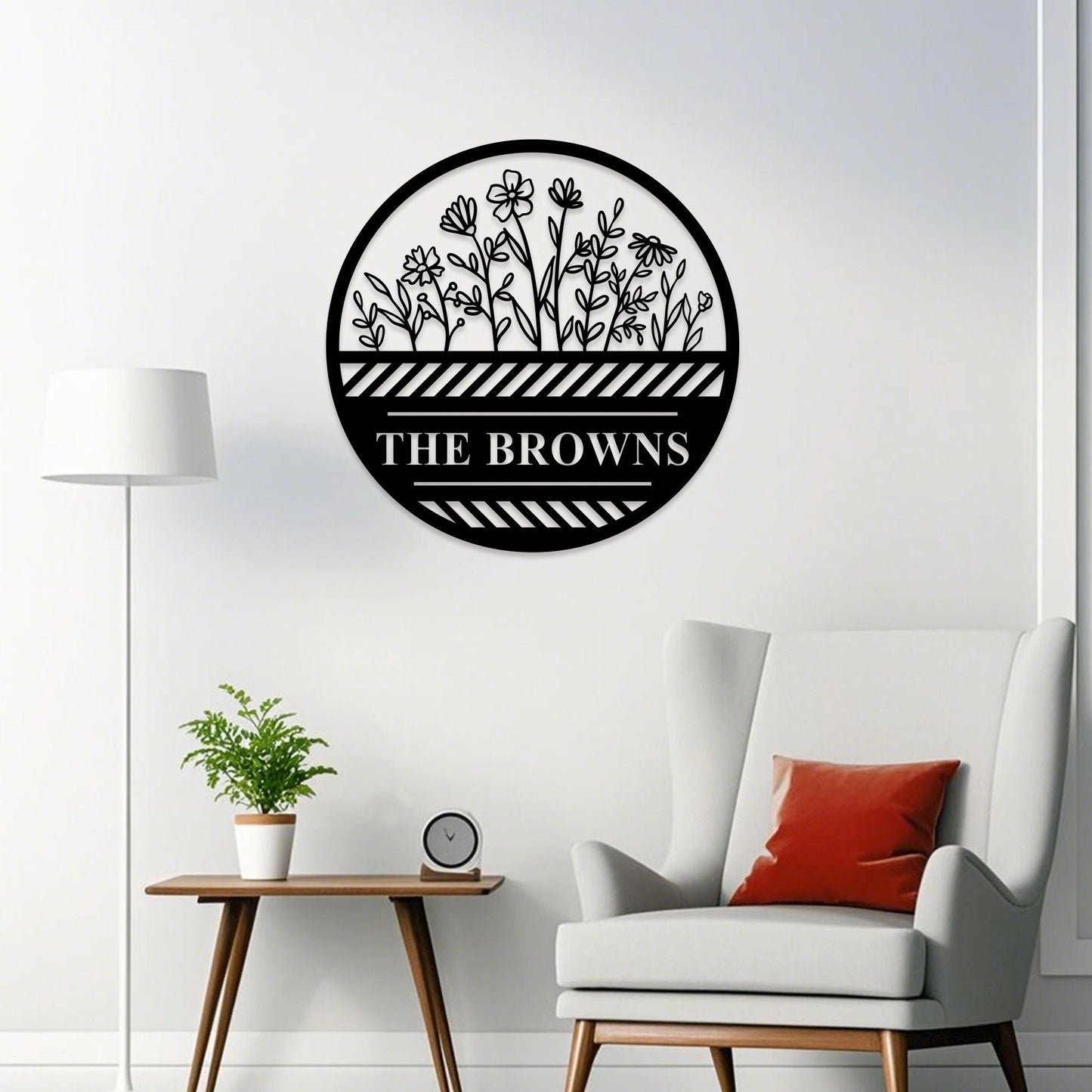 Custom Flower Metal Wall Art,Garden Sign Personalized,Garden Name Sign,Garden Decor,Yard Sign,Flower Decor for Spring,Kitchen Wall Decor