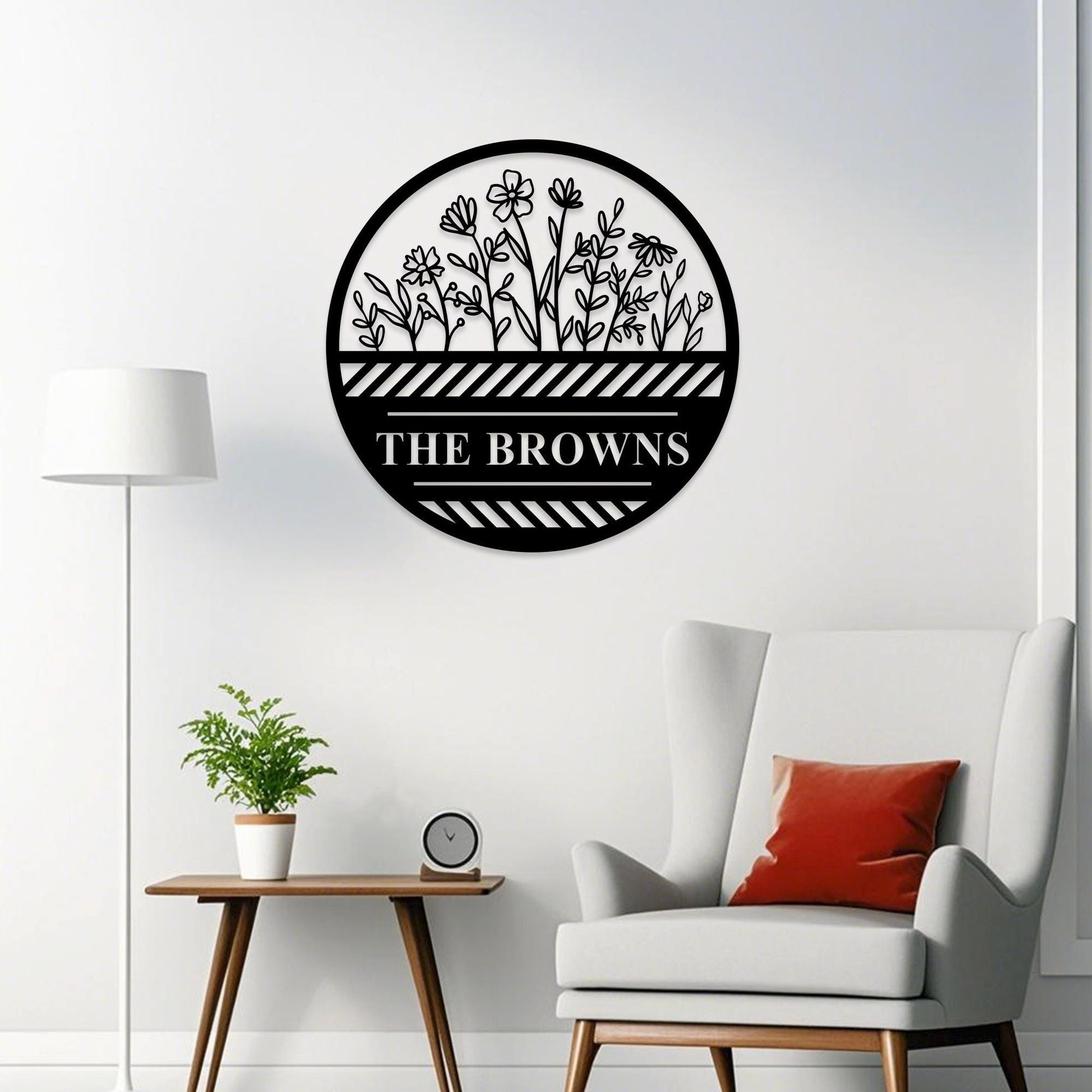 Custom Flower Metal Wall Art,Garden Sign Personalized,Garden Name Sign,Garden Decor,Yard Sign,Flower Decor for Spring,Kitchen Wall Decor
