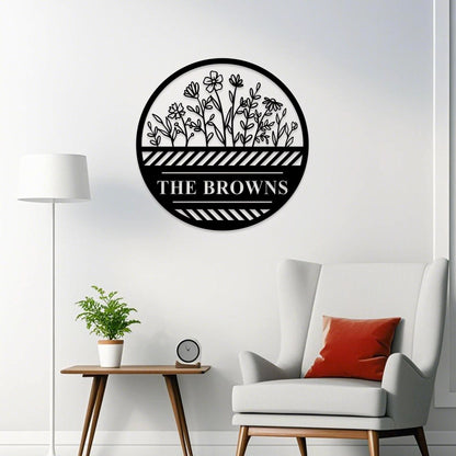 Custom Flower Metal Wall Art,Garden Sign Personalized,Garden Name Sign,Garden Decor,Yard Sign,Flower Decor for Spring,Kitchen Wall Decor