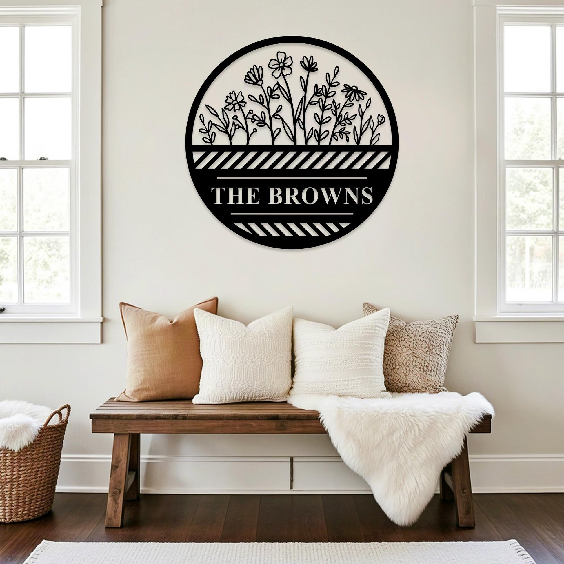 Custom Flower Metal Wall Art,Garden Sign Personalized,Garden Name Sign,Garden Decor,Yard Sign,Flower Decor for Spring,Kitchen Wall Decor