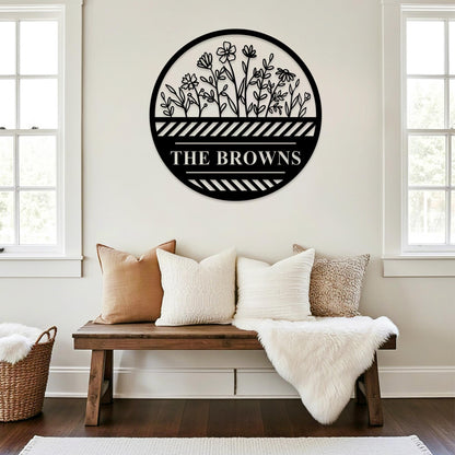 Custom Flower Metal Wall Art,Garden Sign Personalized,Garden Name Sign,Garden Decor,Yard Sign,Flower Decor for Spring,Kitchen Wall Decor