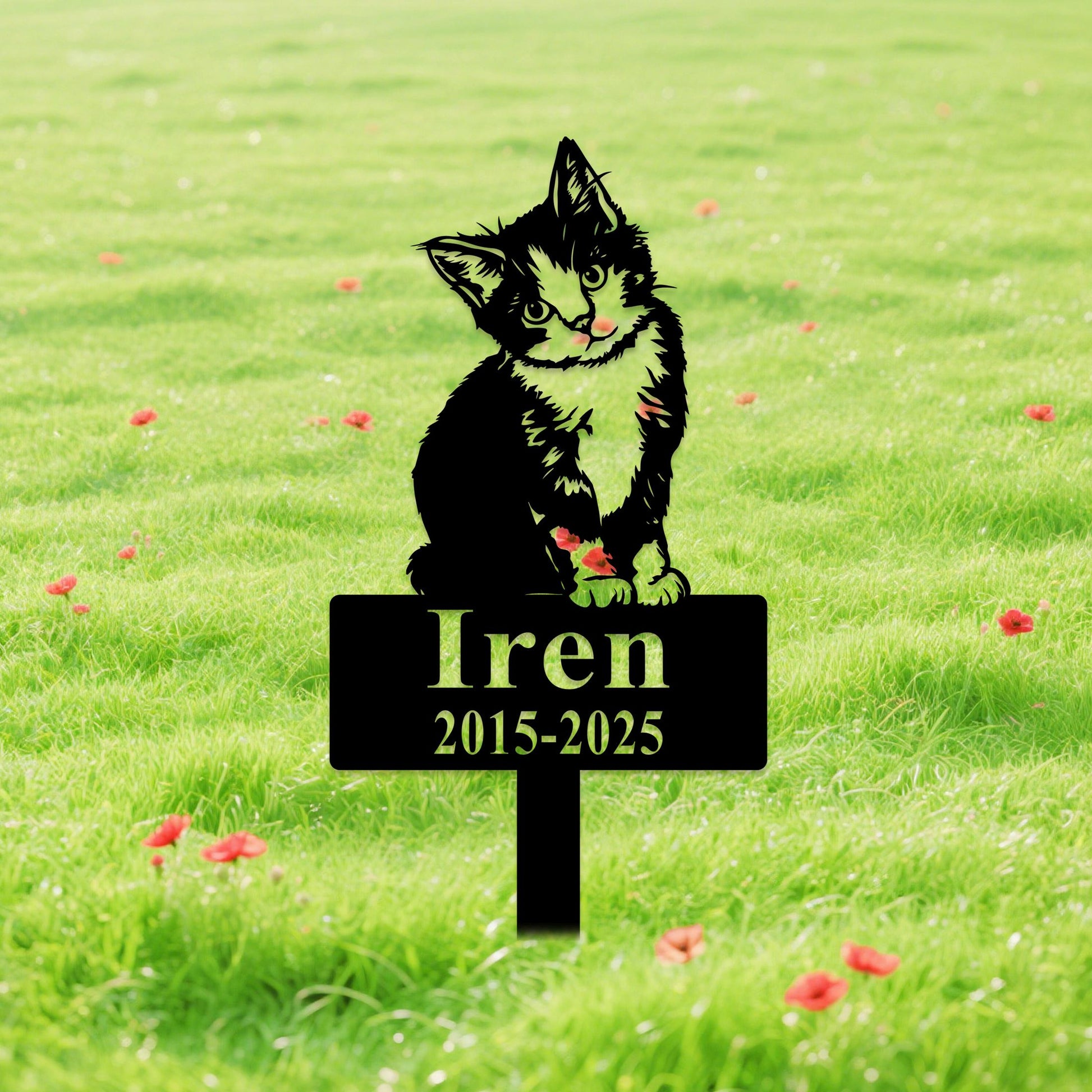 Personalized Cat Memorial Plaque with Stake, Custom Cat Garden Stake, Cat Burial Stake, Remembrance Stake, Cat Garden Decor, Pet Loss Gift
