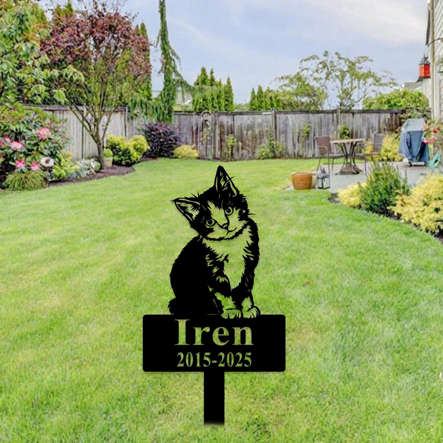 Personalized Cat Memorial Plaque with Stake, Custom Cat Garden Stake, Cat Burial Stake, Remembrance Stake, Cat Garden Decor, Pet Loss Gift