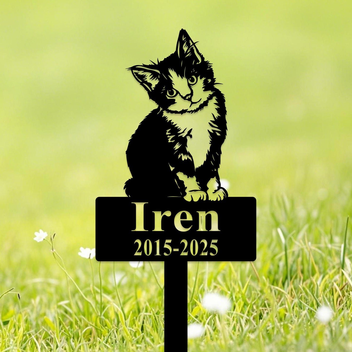Personalized Cat Memorial Plaque with Stake, Custom Cat Garden Stake, Cat Burial Stake, Remembrance Stake, Cat Garden Decor, Pet Loss Gift