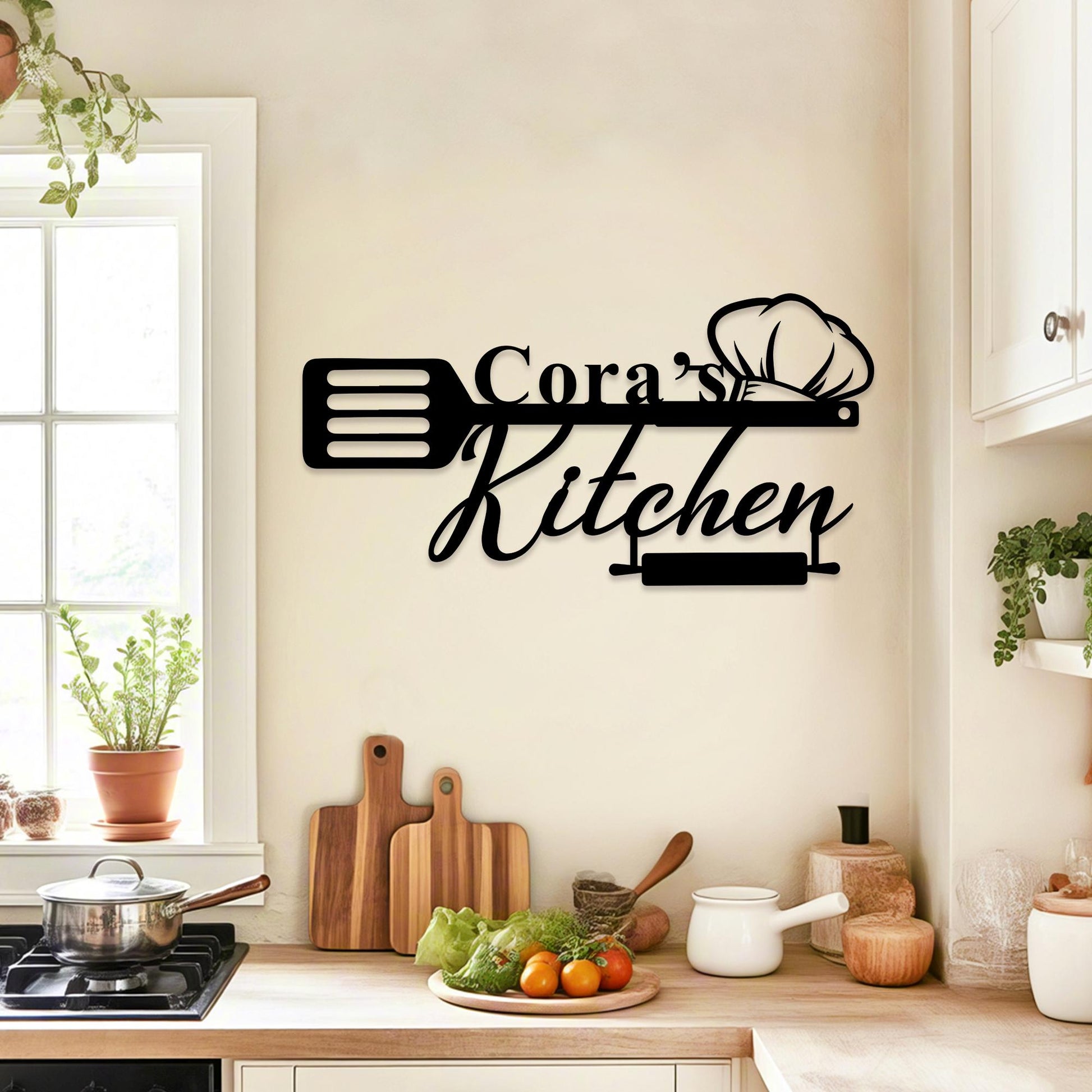 Personalized Family Kitchen Sign, Custom Kitchen Metal Wall Art, Kitchen Decor, Metal Kitchen Sign,  Cooking Lover Gift,Birthday Gifts