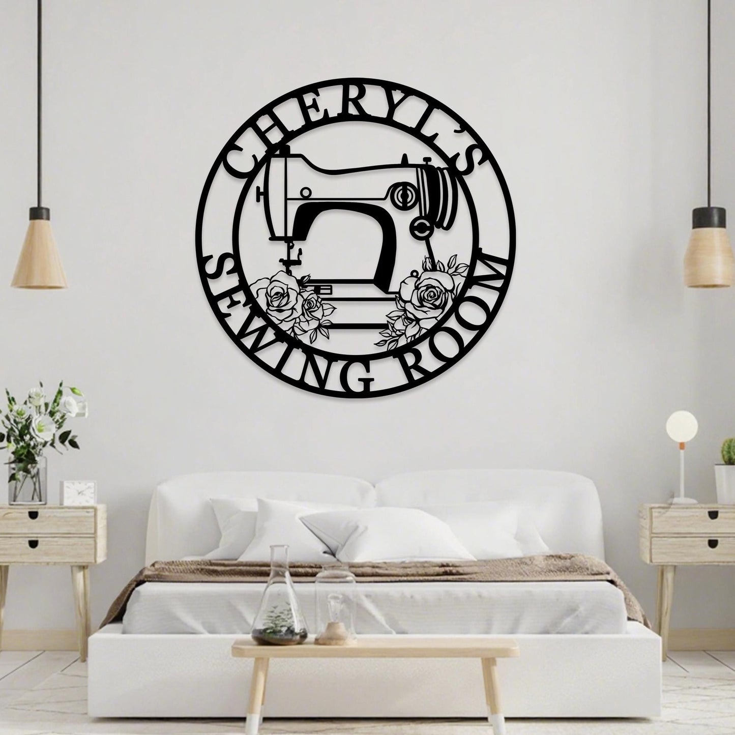 Personalized Sewing Machine Decor,Custom Sewing Machine Sign,She Shed Craft Room Decor,Quilting Metal Sign,Metal Sewing Sign,Gifts for Mom