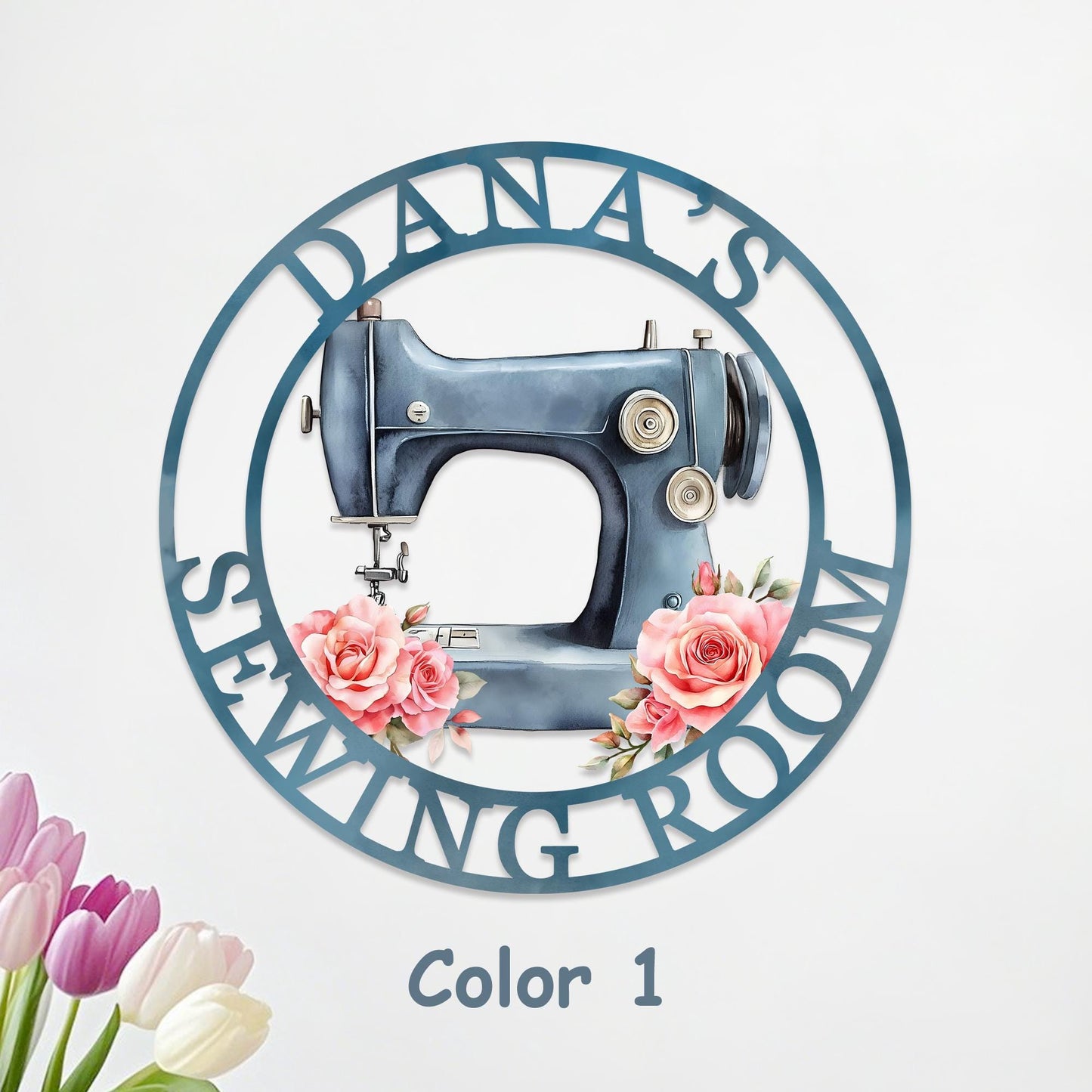 Personalized Sewing Machine Decor,Custom Sewing Machine Sign,She Shed Craft Room Decor,Quilting Metal Sign,Metal Sewing Sign,Gifts for Mom