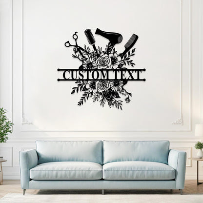 Custom Hair Salon Metal Sign, Personalized Salon Wall Decor, Hair Salon Sign, Salon Welcome Sign, Beauty Salon Wall Art, Hair Stylist Gift