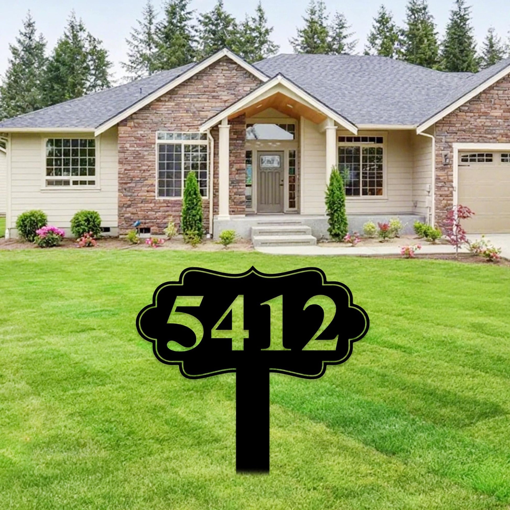 Personalized House Number Stake for Yard,Custom House Number Sign for Garden,Modern Address Sign, House Number Ground Sign,Housewarming Gift