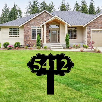 Personalized House Number Stake for Yard,Custom House Number Sign for Garden,Modern Address Sign, House Number Ground Sign,Housewarming Gift