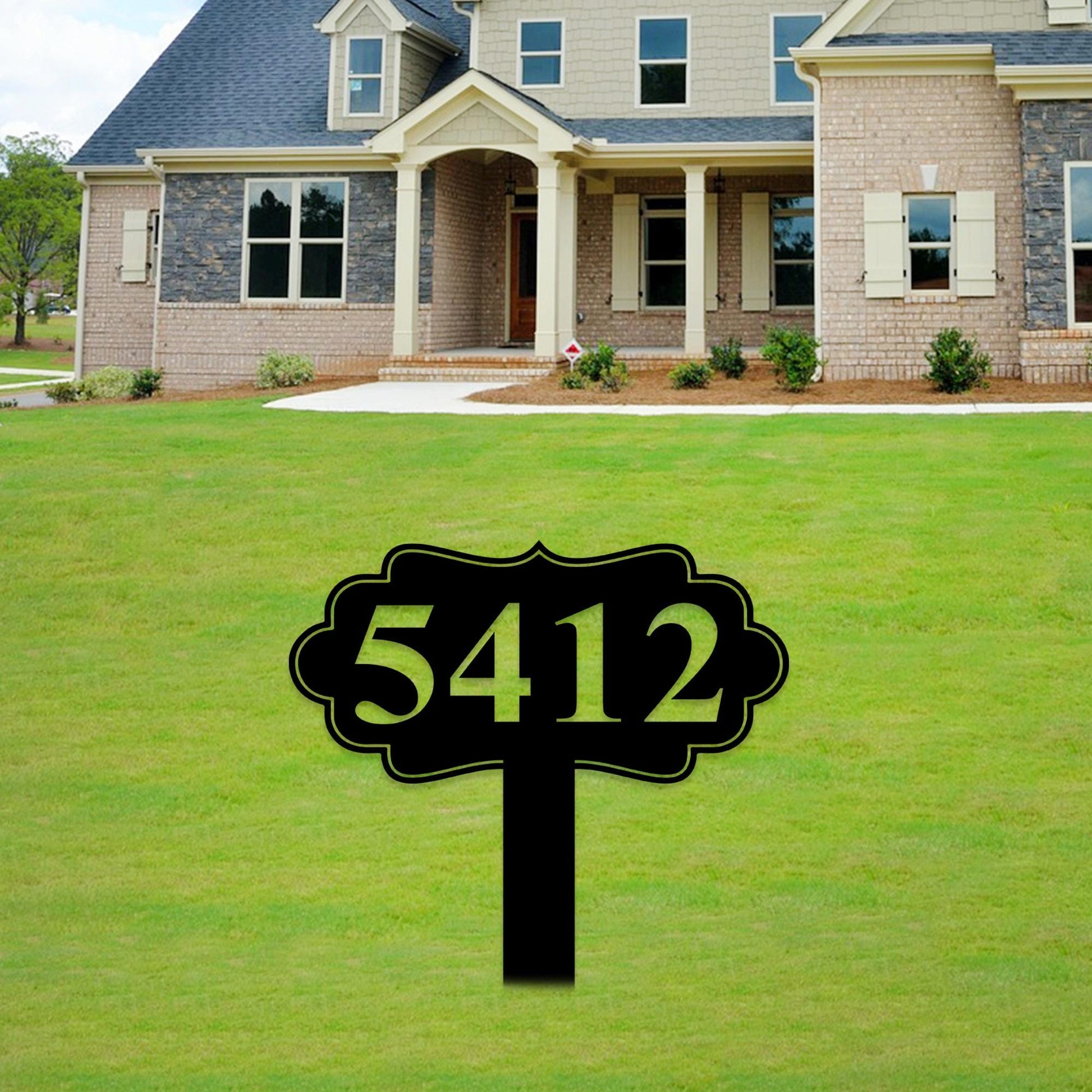 Personalized House Number Stake for Yard,Custom House Number Sign for Garden,Modern Address Sign, House Number Ground Sign,Housewarming Gift