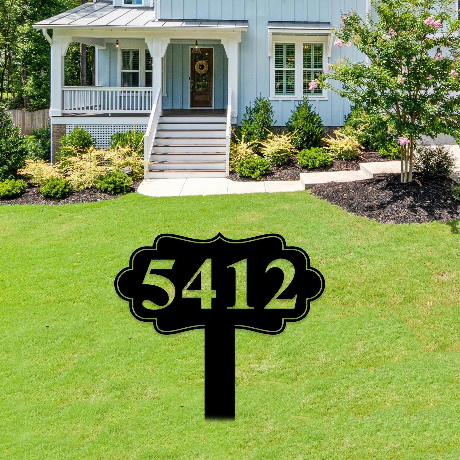Personalized House Number Stake for Yard,Custom House Number Sign for Garden,Modern Address Sign, House Number Ground Sign,Housewarming Gift