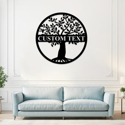 Personalized Tree of Life Metal Name Sign,Custom Tree of Life Wall Art,Tree of Life Family Name Sign,Tree of Life Wall Hanging,Outdoor Sign