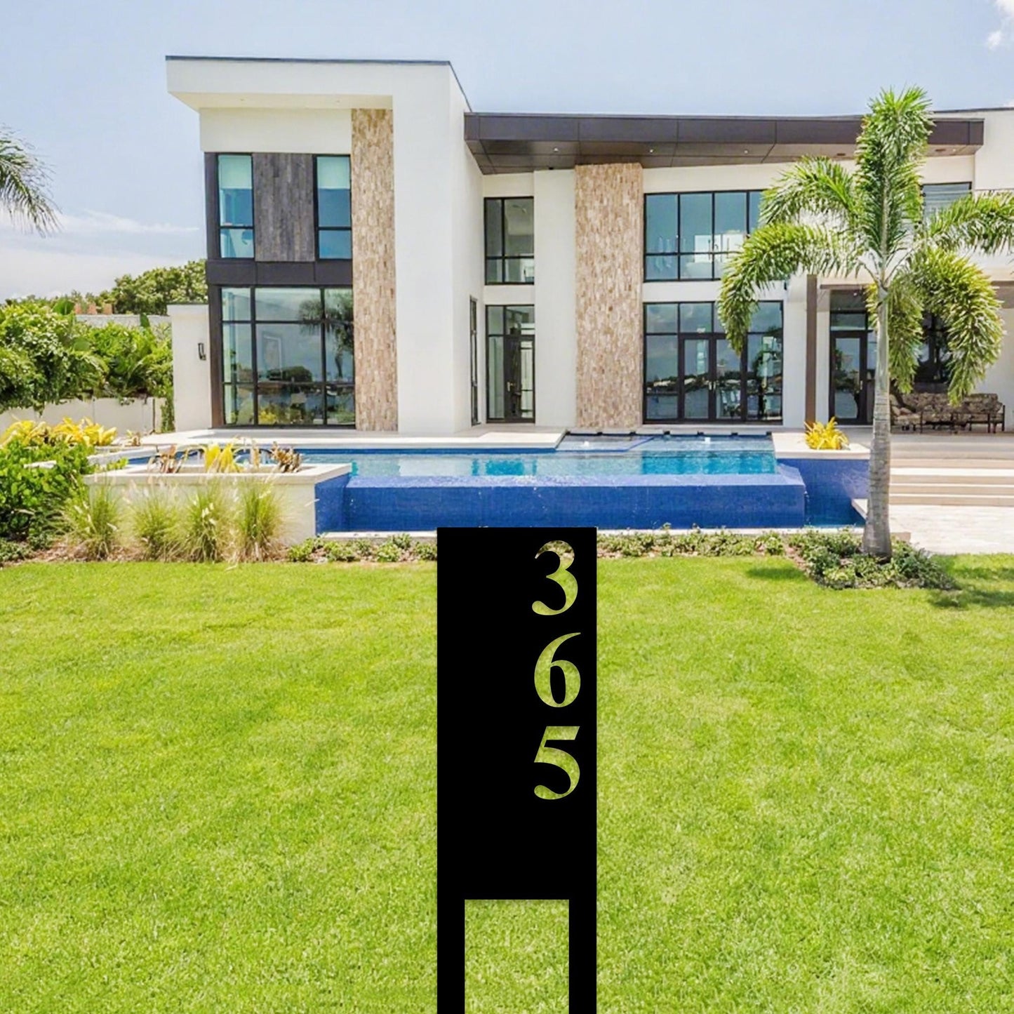 Metal Personalized Vertical Address Stakes, Custom House Numbers, Metal Address Sign, Modern Address Sign, Metal Modern Decor Numbers