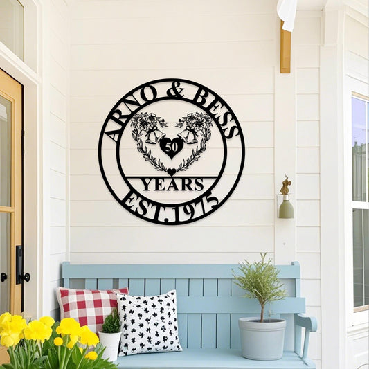 50th Anniversary Gift, Parents Anniversary, Golden Anniversary, 50 Year Anniversary Sign, Wedding Anniversary Metal Wall Art,Wedding Gifts