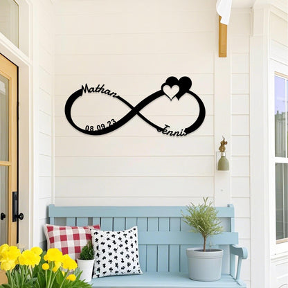Personalized Engagement Gifts,Custom Infinity Love Sign,Infinity Name Sign,Newly Engaged Gift,Wedding Date Metal Sign,Bridal Shower Gift