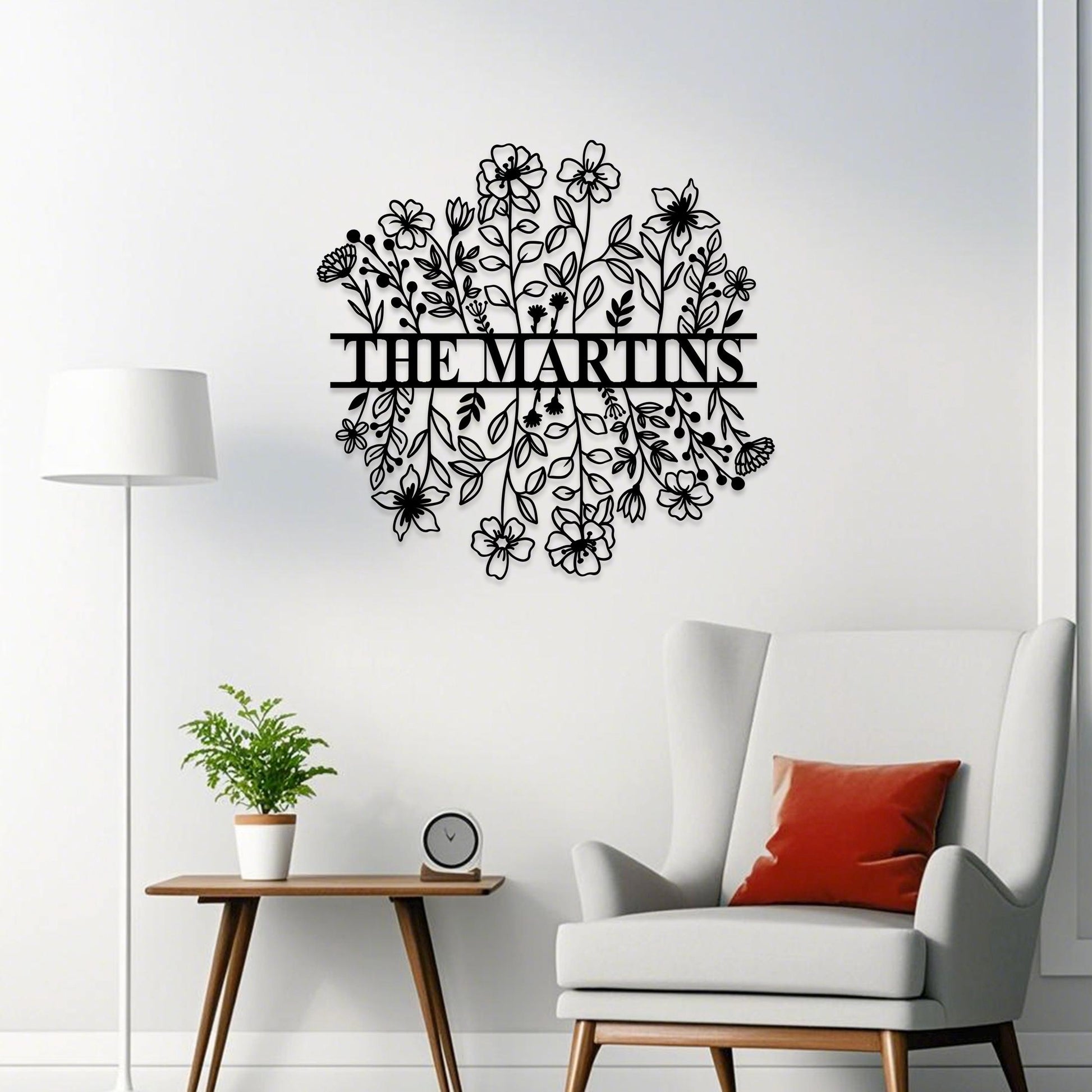 Custom Metal Floral Garden Sign, Personalized Flower Wall Art, Flower Garden Decor, Garden Yard Sign, Gardener Name Sign, Gift for Mom