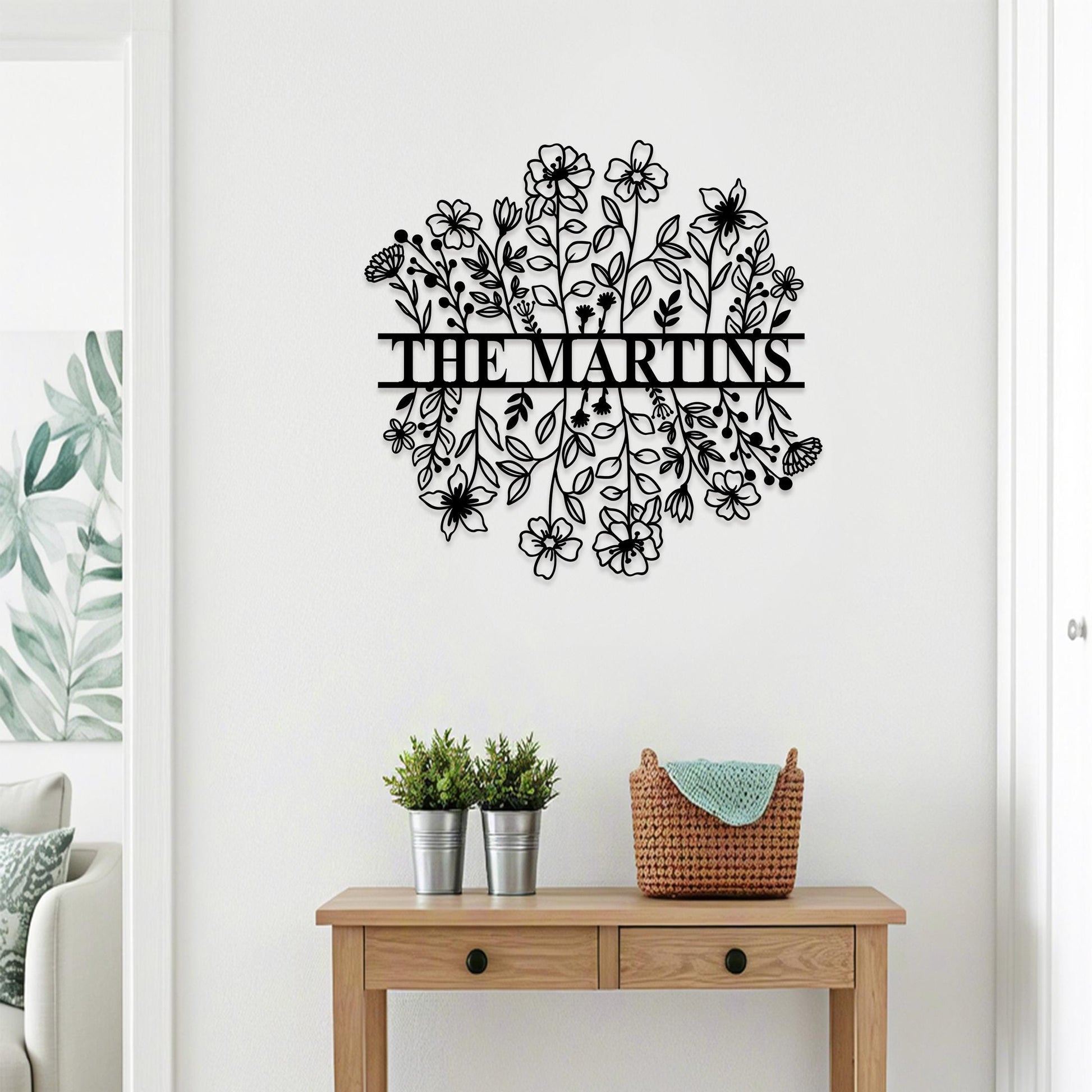 Custom Metal Floral Garden Sign, Personalized Flower Wall Art, Flower Garden Decor, Garden Yard Sign, Gardener Name Sign, Gift for Mom