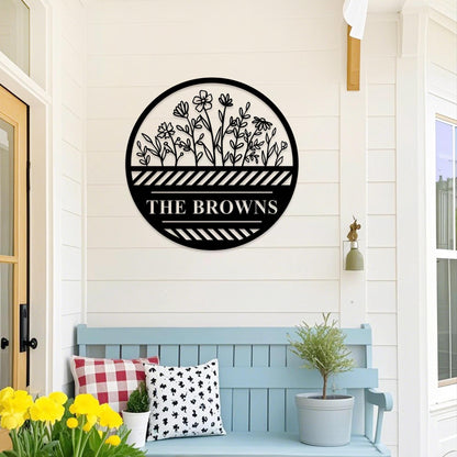 Custom Flower Metal Wall Art,Garden Sign Personalized,Garden Name Sign,Garden Decor,Yard Sign,Flower Decor for Spring,Kitchen Wall Decor