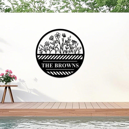 Custom Flower Metal Wall Art,Garden Sign Personalized,Garden Name Sign,Garden Decor,Yard Sign,Flower Decor for Spring,Kitchen Wall Decor