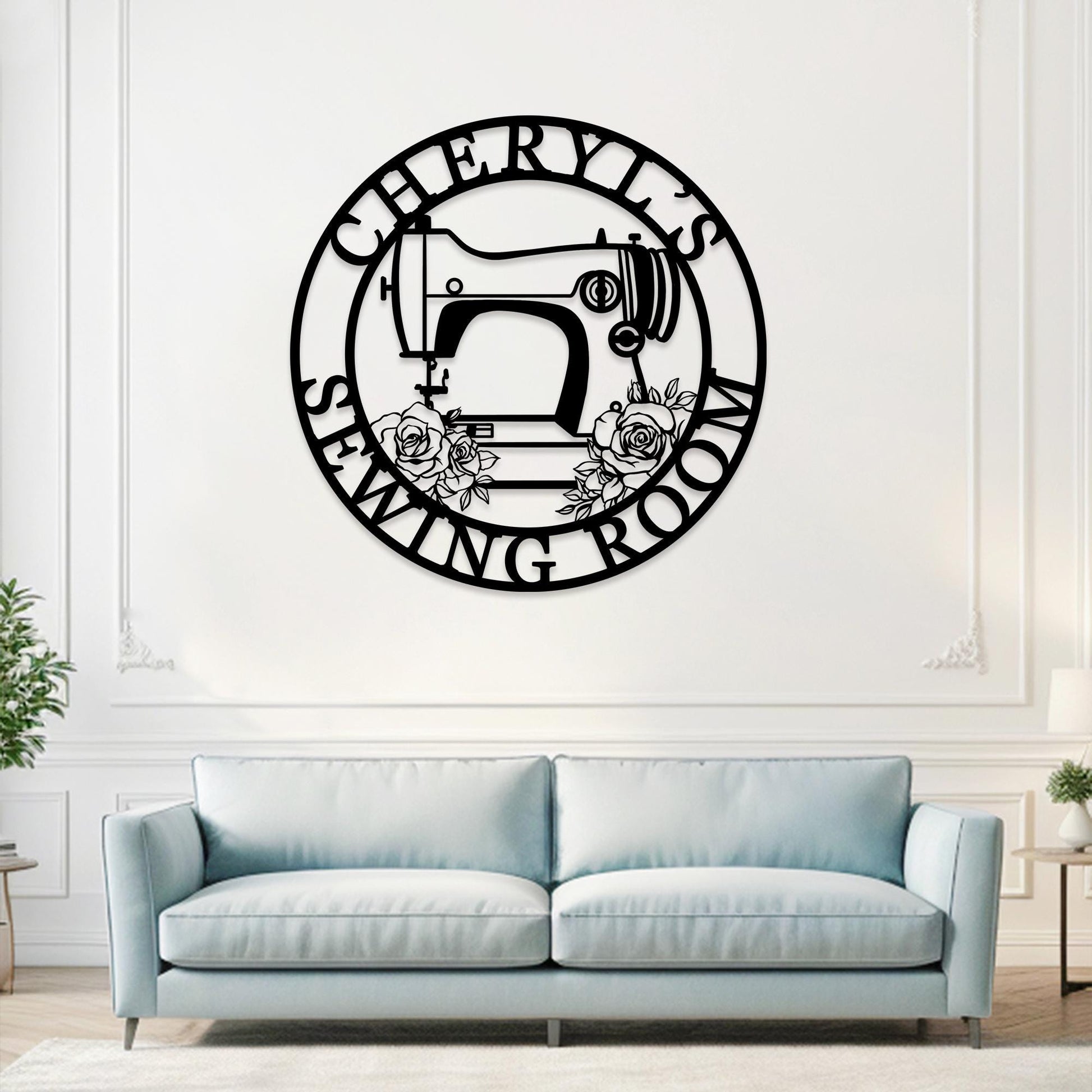 Personalized Sewing Machine Decor,Custom Sewing Machine Sign,She Shed Craft Room Decor,Quilting Metal Sign,Metal Sewing Sign,Gifts for Mom