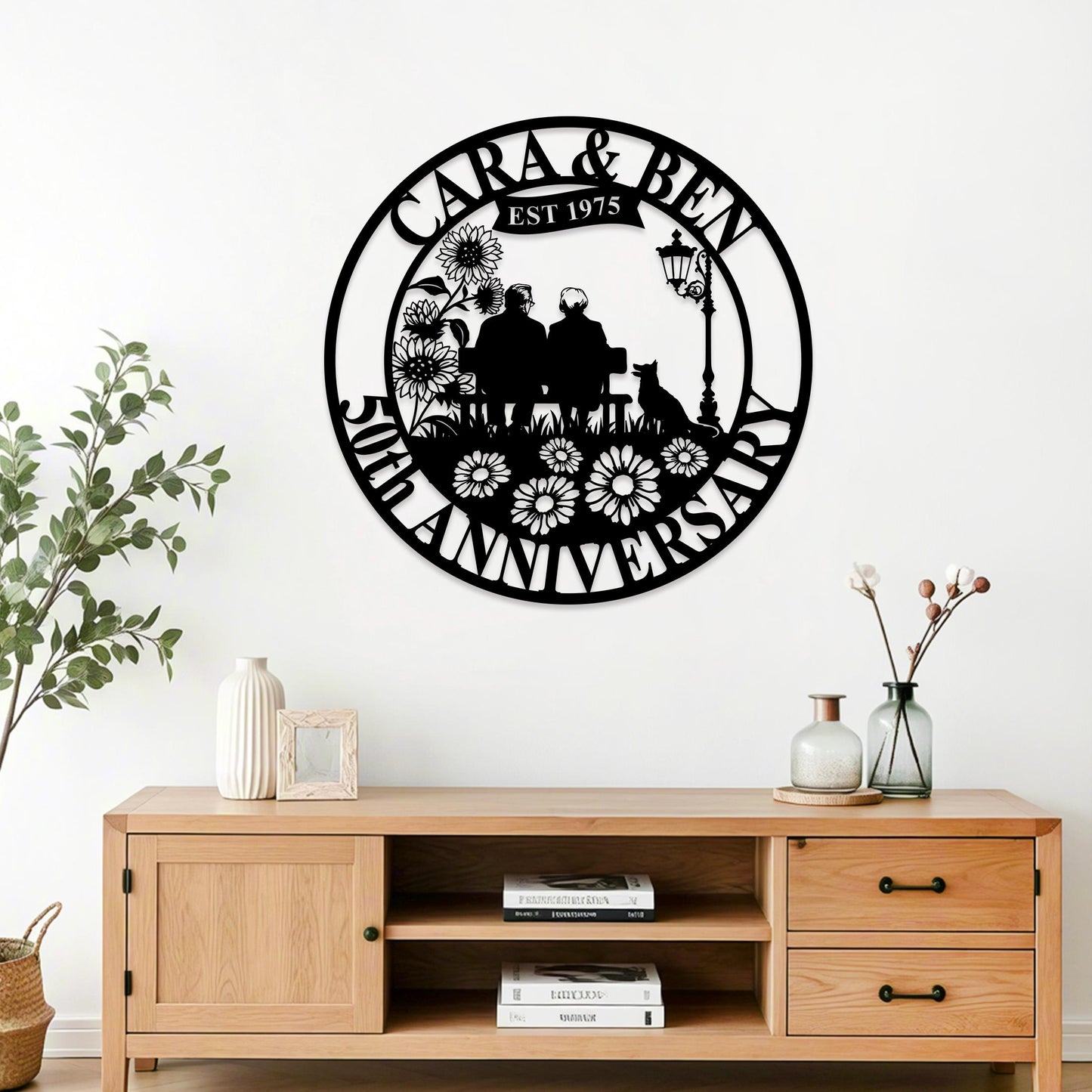 Personalized 50th Anniversary Gift for Parents,Custom 50 Year Anniversary Sign,Last Name Sign,Golden Anniversary Metal Wall Art,Wedding Gift