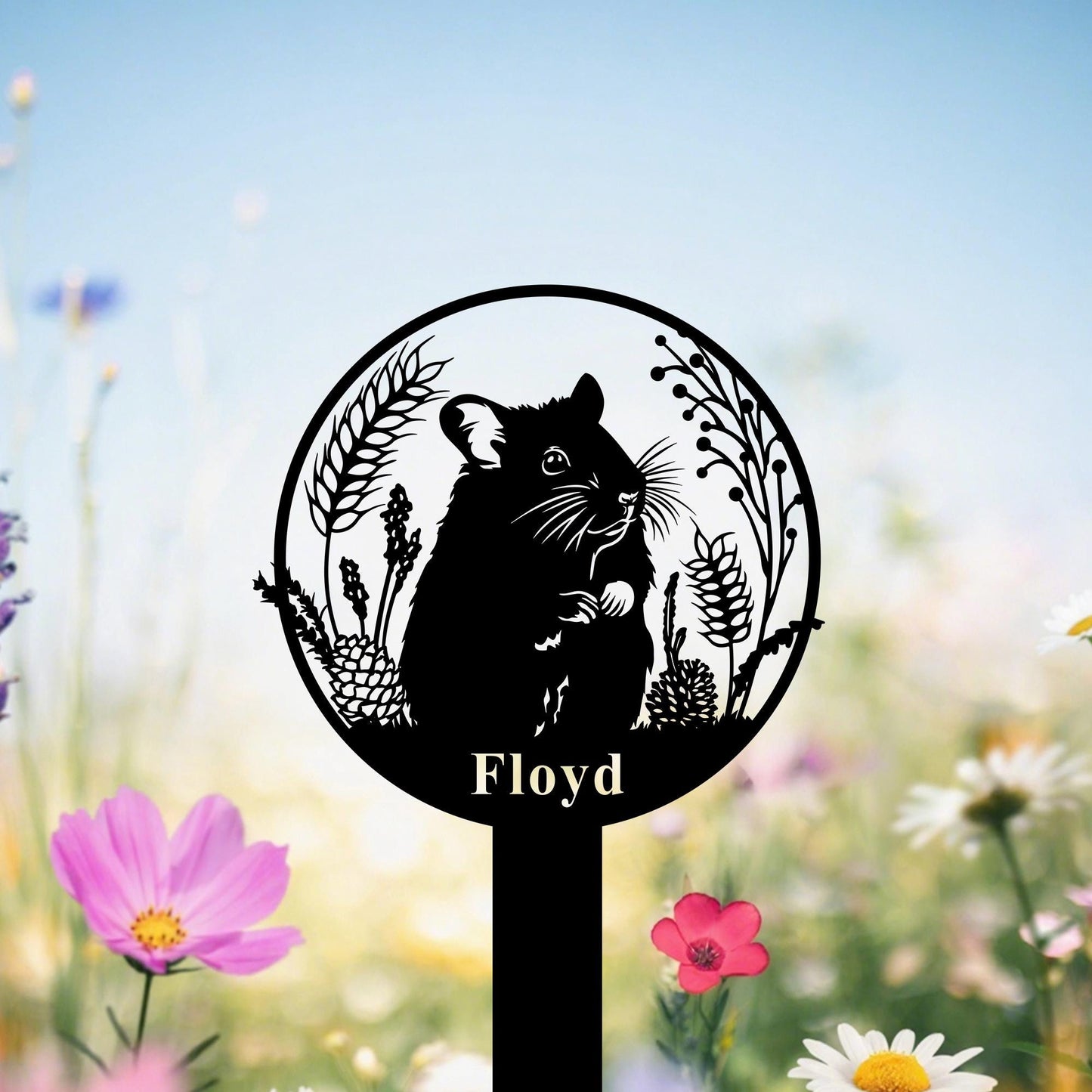 Personalized Hamster Memorial Garden Stakes, Custom Hamster Grave Marker, Hamster Garden Decor, Hamster Yard Stake, Hamster Loss Gift