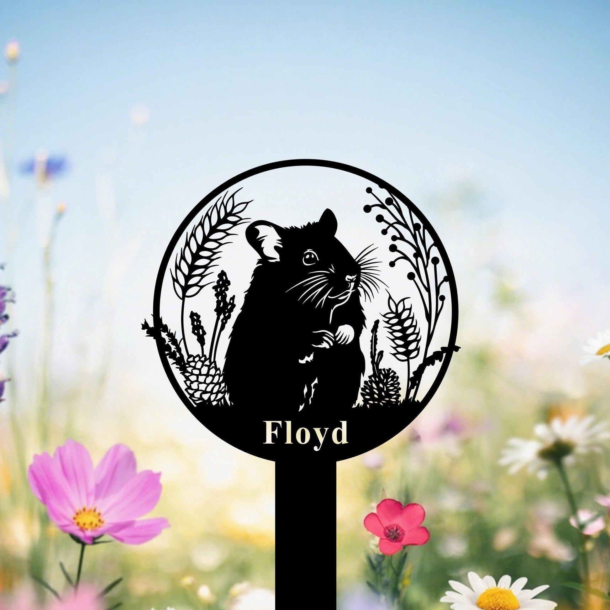 Personalized Hamster Memorial Garden Stakes, Custom Hamster Grave Marker, Hamster Garden Decor, Hamster Yard Stake, Hamster Loss Gift
